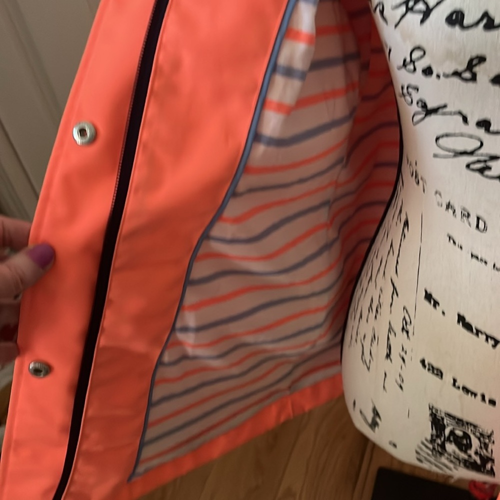 Joules Waterproof & Breathable Neon Orange Hooded jacket size 4 - Picture 10 of 12